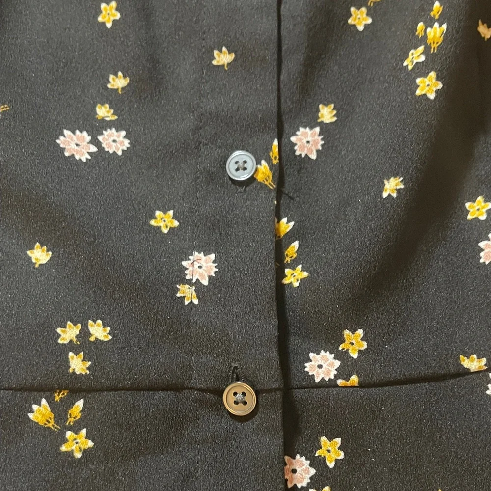 LOFT Black Floral Long Sleeve Dress - Picture 8 of 12